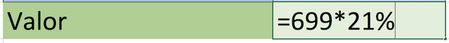 Porcentaje de un número en Excel