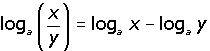 Division of logarithms