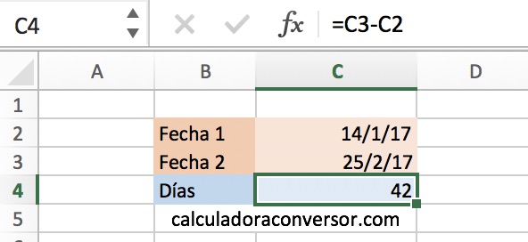 Contador de días en Excel