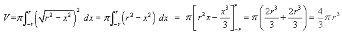 Integral para obtener volumen de esfera