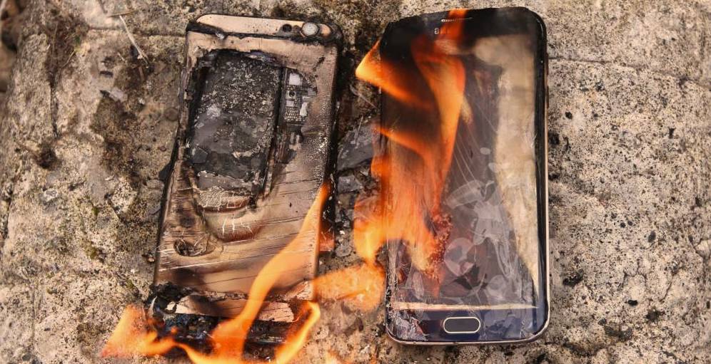 Samsung Galaxy Note 7 en llamas