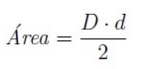 Fórmula para calcular el área del rombo