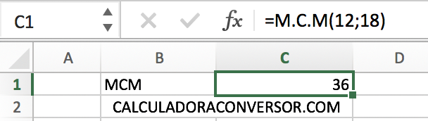 Calcular MCM en Excel