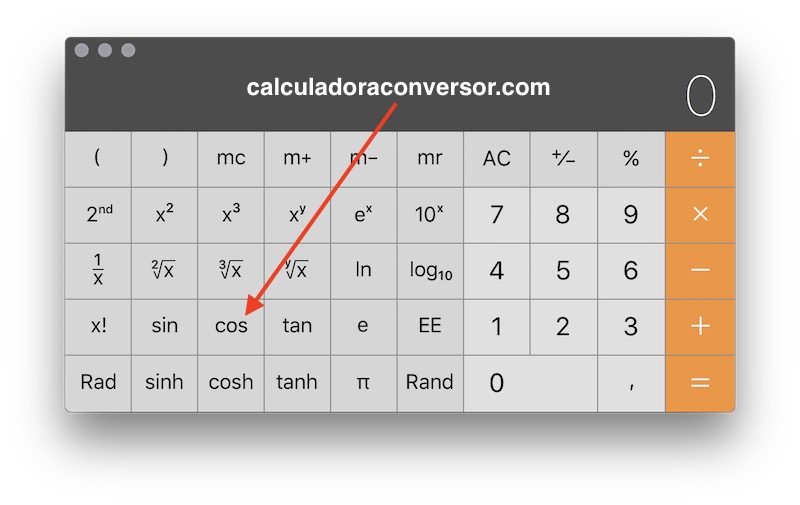 Calcular el coseno en calculadora