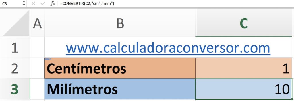 Conversor de centímetros (cm) a milímetros (mm) online