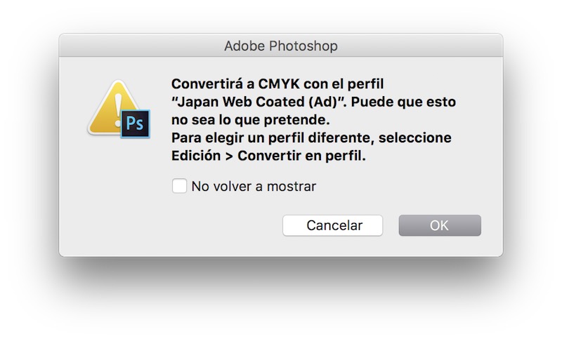 Convertir imagen CMYK a RGB en Photoshop