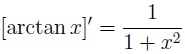 Derivada de la arcotangente