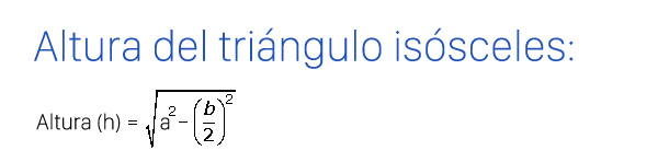 Fórmula para calcular la altura del triángulo isósceles