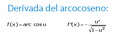 Derivada del arcocoseno