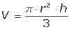 Fórmula para calcular el volumen de un cono
