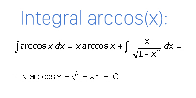 Fórmula de la integral del arcocoseno