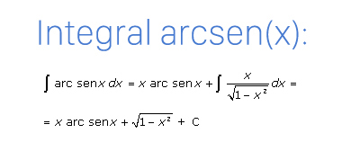 Fórmula de la integral del arcoseno