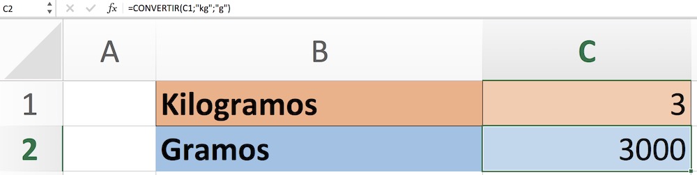 Kg a g en Excel