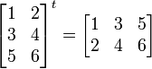 Example of transposed matrix