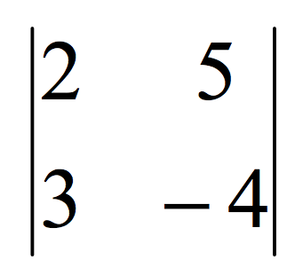 Example of 2x2 determinant