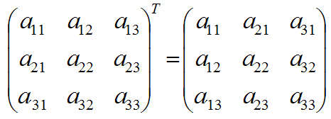 Fórmula de matriz transpuesta