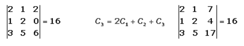 Combinación lineal en determinantes