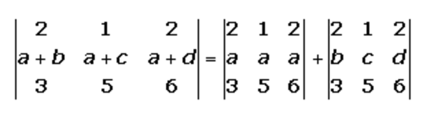 Determinant with two summands