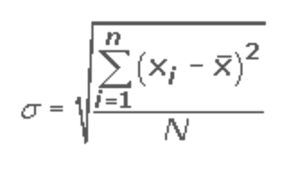 Fórmula de la desviación típica