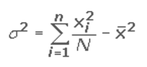 Formula for calculating the variance