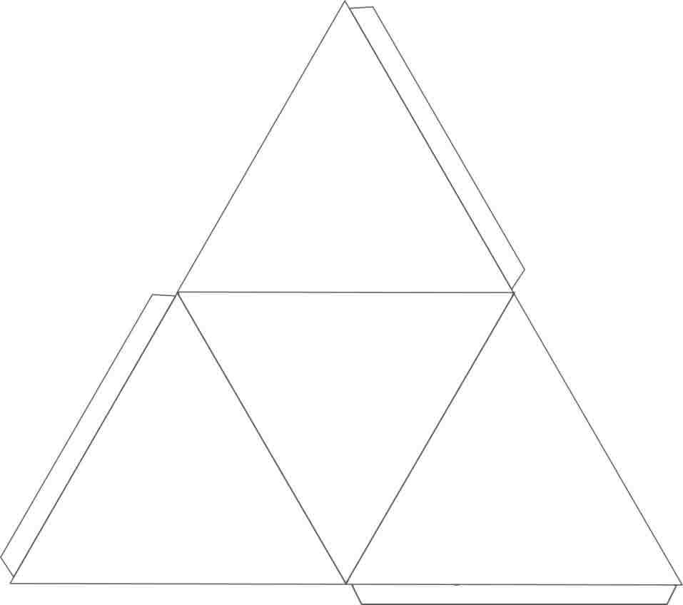 Plantilla para hacer un tetraedro