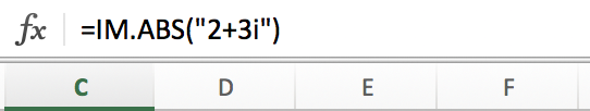 Calcular el módulo de un número complejo en Excel