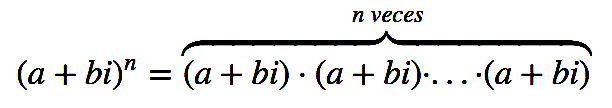 Potencia de un número complejo en forma binómica