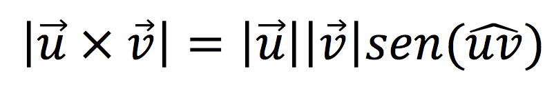Fórmula para calcular el módulo de un producto vectorial