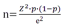 Formula for calculating the sample size in a very large population