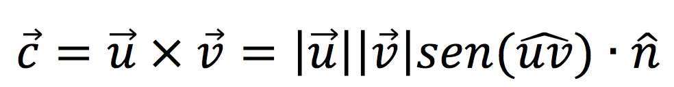 Fórmula del producto vectorial de dos vectores