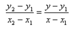 Formula for the straight line passing through two points