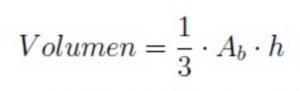 Formula for calculating the volume of a pyramid