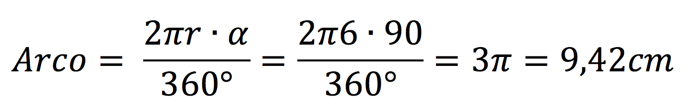 Ejercicio de calcular el arco de un sector circular