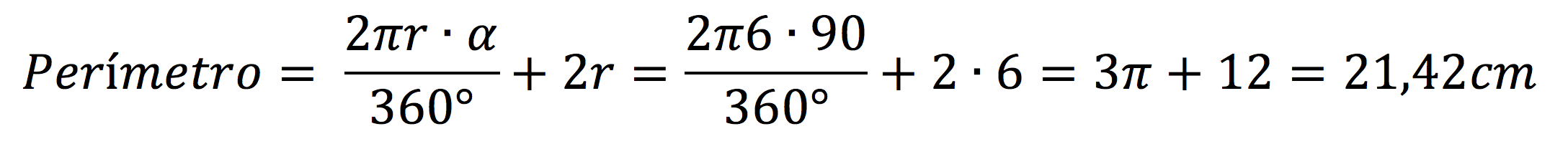 Ejercicio resuelto de perímetro de sector circular