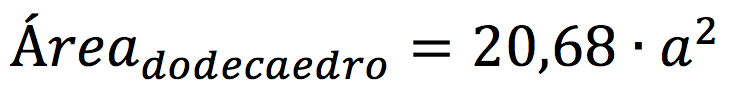 Fórmula para calcular el área de un dodecaedro