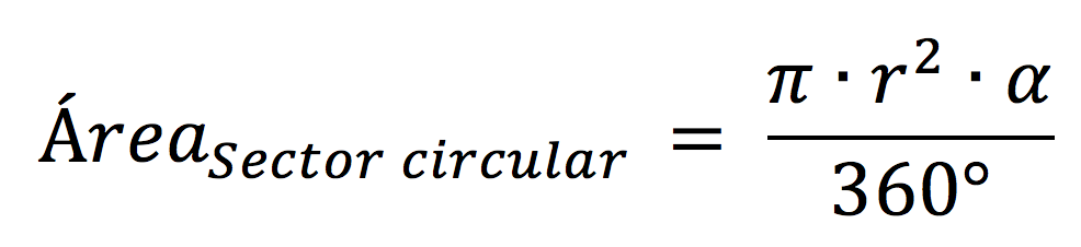 Fórmula para calcular el área de un sector circular