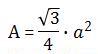 Formula for calculating the area of an equilateral triangle