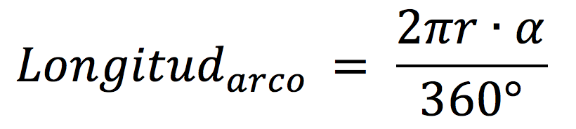 Fórmula para calcular la longitud de un arco