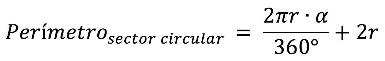 Fórmula para calcular el perímetro de un sector circular