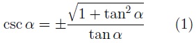 Cosecante en función de la tangente