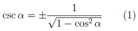 Cosecante en función del coseno