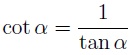 Cotangente en función de la tangente