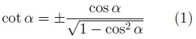 Cotangent as a function of cosine