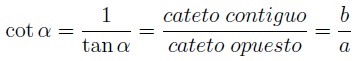 Fórmula de la cotangente