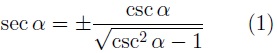 Secant as a function of cosecant