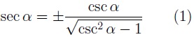 Secante en función de la cosecante