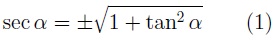Secant as a function of tangent