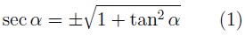 Secante en función de la tangente