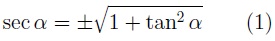 Secante en función de la tangente