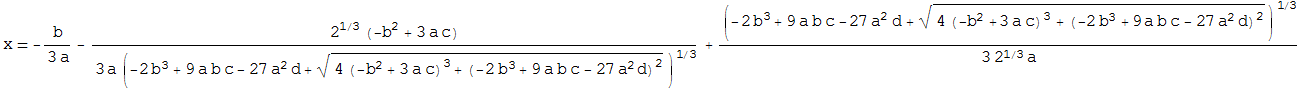 First Solution for third degree formula